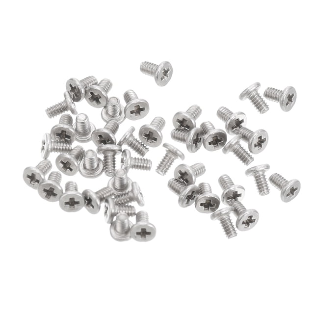 Unique Bargains M1.2x0.25x2mm Lot de 50 Vis Plates Rondes en Métal pour Machine à Entraînement Phillips