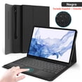 thumbnail image 1 of For Samsung Galaxy Tab S9 FE Plus Keyboard Cover Case for Tab A9 Plus S9 Ultra S7 FE S8 Plus S6 Lite A8 Magnetic Keyboard Case Spanish Black S9 11 inch, 1 of 6