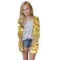 thumbnail image 1 of MKOSPLRT Cardigan Sweaters for Girl Boy 5-14Y Open Front Long Sleeve Saprkly Cardigans Funny Sequined Print Jacket with Pokcet, 1 of 8