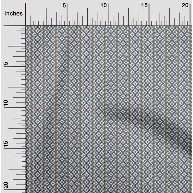 oneOone Viscose Chiffon Fabric Diamond & Chevron Ikat Decor Fabric Printed BTY 42 Inch Wide