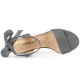 thumbnail image 4 of BLISSFUL STEP Women's Open Toe Ankle Tie Back Block Heels Sandals Grey (Size 8), 4 of 6