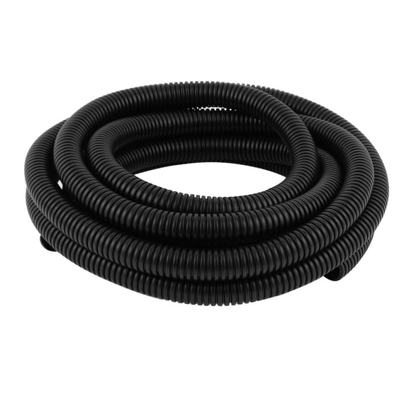 Unique Bargains 20mm Dia Black Plastic Flexible Corrugated Conduit Tube Tubing 13.5Ft
