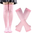 thumbnail image 1 of letairis Complete Wardrobe Versatile Socks With Long Gloves Set Comfortable To Wear pink and white 1Set, 1 of 5