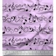 thumbnail image 1 of Soimoi Purple Cotton Duck Fabric Notes Musical Instrument Print Sewing Fabric Yard 42 Inch Wide, 1 of 5