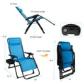 thumbnail image 2 of Costway Chaise Zéro Gravité Surdimensionnée Chaise Longue de Patio Fauteuil Inclinable Pliant Bleu, 2 of 10