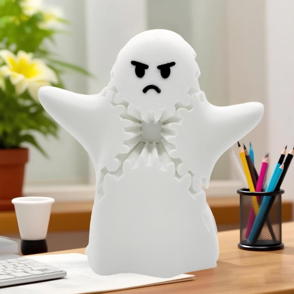 SPOORYYO Adorable Printed Ghost GearCube Toy for All Ages Unique Ghost Gear Design High Quality Build Eye Catching Appearance Ideal Gift Choice