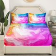 thumbnail image 3 of Marble Sheets Queen Size Stone Pattern Fluid Bed Sheets Set Abstract Art Marbling Glitter Sheet Set Modern Iridescen Bedding Set With 2 Pillow Case, 3 of 7