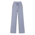 thumbnail image 3 of VEKDONE Womens Linen Long Pants Gray XL, 3 of 5