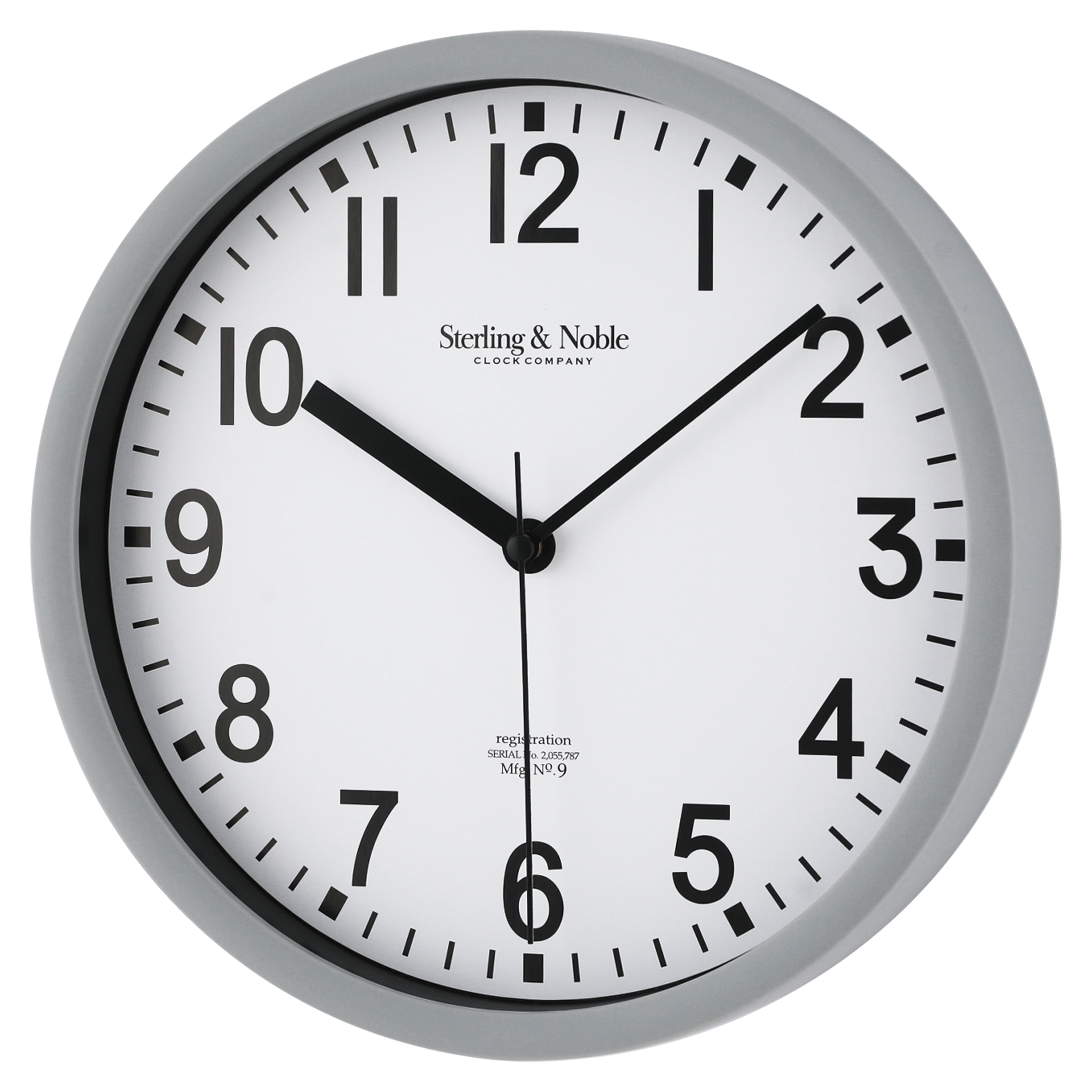Horloge murale ronde analogique grise de 8,8 pouces pour l'intérieur HOMETRENDS