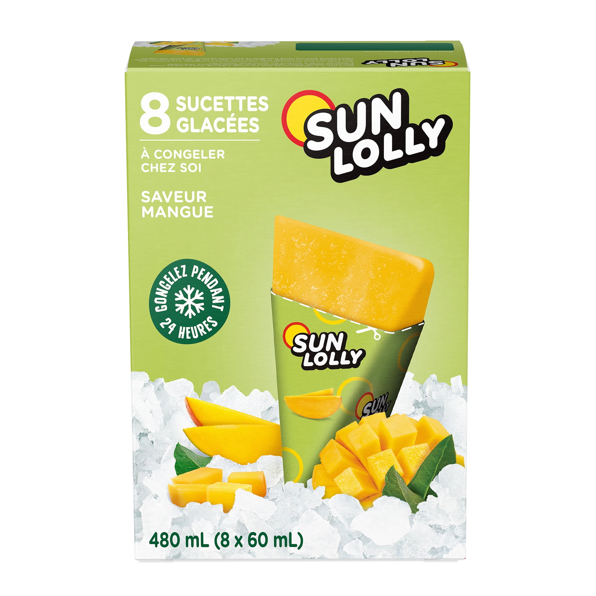 Sun Lolly Sucettes Glacées Saveur Mangue - 8 Unités