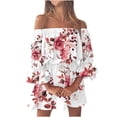 thumbnail image 1 of Ketyyh-chn99 Robes Femmes 2024 Robe d'Été Robe Extensible Robe maxi à Imprimé Floral à Manches Courtes Rouge Melon D\'eau,2TG, 1 of 5