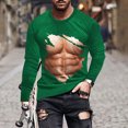 thumbnail image 5 of T-Shirts Sans Manches pour Hommes T-Shirt Révélateur de Muscles pour Hommes T-Shirt 3D Imprimé Non Positionné à Manches Longues Col Rond T-Shirt Décontracté Haut Blouses T-Shirts en Coton pour Hommes T-Shirts d'Été pour Hommes, 5 of 5