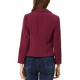 thumbnail image 3 of INSPIRE CHIC Blazer pour Femme à devant Ouvert Veste de Tailleur Courte d'Été pour le Travail TP Bourgogne-Uni, 3 of 7