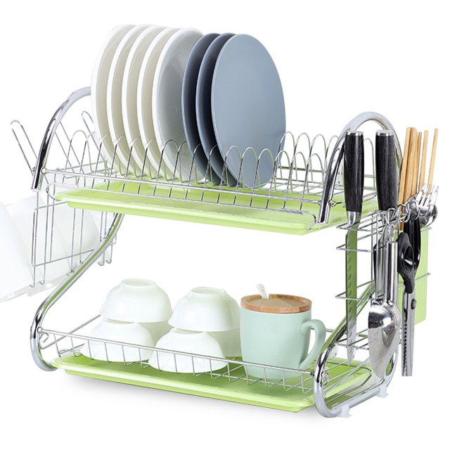 Amdohai Dish Drying Rack 2 Tier Dish Rack Steel with Removable