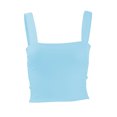 thumbnail image 4 of AherBiu Crop Tops for Women Square Neck Sleeveless Solid Color Stretchy Slim Fitting Comfy Going out Tanks Tops, 4 of 6
