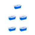 thumbnail image 2 of Ruiboury Silica Gel Compact And Convenient For Easy Storage Making Lightweight Sealed Preservation Box Microwave Lunch Box deep blue 1200ml 5Set, 2 of 6