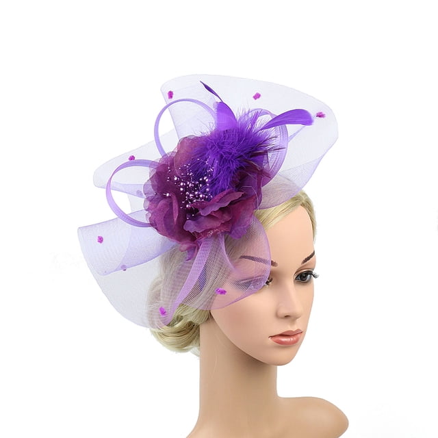 Chapeau de Cocktail pour Femmes Sinamay Fascinator Mariage Église Kentucky Derby Robe
