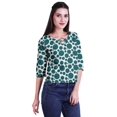 thumbnail image 2 of Moomaya Printed Keyhole Neck Ring Top Casual 3/4th Sleeve Tees Tank Tunic Top, 2 of 5