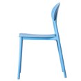 thumbnail image 3 of Chaise de Salle à Manger Extérieure en Plastique Moderne avec Dossier Ovale Ouvert, Bleu Ensemble de 2, 3 of 7