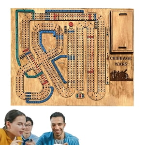 1/2 Sets Cribbage Wars jeu de société Enfants Adultes Famille Parti Multijoueur Interactif en bois plastique Portable Cribbbage continu jeu nuit Essentiels