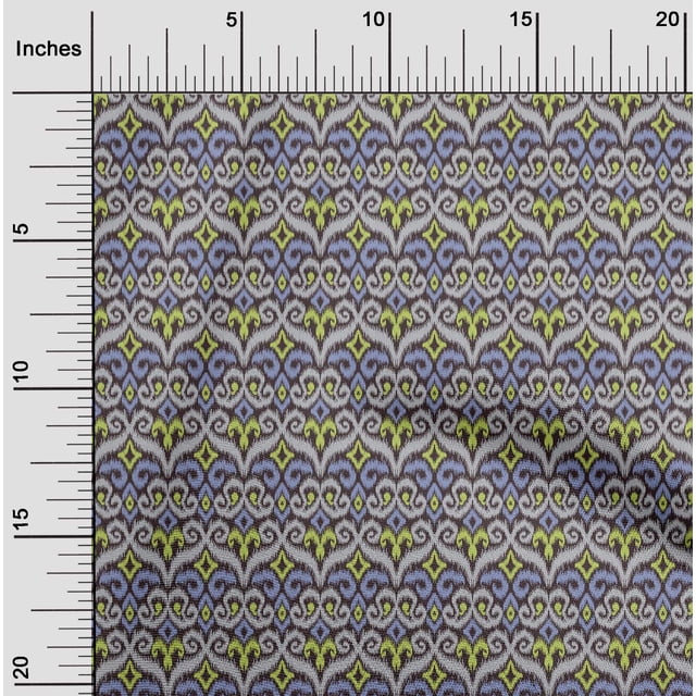 oneOone Silk Tabby Fabric Swirl & Paisley Ikat Decor Fabric Printed BTY 42 Inch Wide