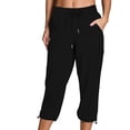 thumbnail image 1 of Plebaso Pantalon Capri Cargo pour Femmes, Joggers de Randonnée Légers à Cordon, Capris de Travail d'Extérieur avec Poches, 1 of 6