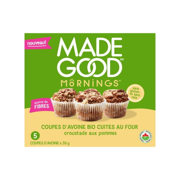 MadeGood Coupes d'Avoine Cuites au Four – Croustade aux Pommes 5 Coupes