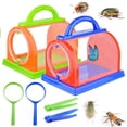 thumbnail image 1 of 1 Set Critter Viewer Box with Tweezers Magnifying Glass Portable Handle Mesh Kids Outdoor Nature Exploration Small Animal Catcher Observation Container Boys Girls Gift, 1 of 7