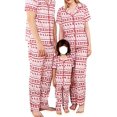 thumbnail image 1 of Matching Family Christmas Pajamas Set Deer Snowflake Print Lapel Neck Button-Front Pajamas Matching Couples,Kids,Adults, 1 of 4