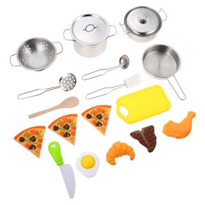OULII 1 Ensemble d'enfants Cuissagères de cuisine en acier inoxydable Assortiment de couleur éducatif pour les parents et les enfants