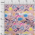 thumbnail image 2 of oneOone Polyester Lycra Light Pink Fabric Ocean Life Craft Projects Decor Fabric Printed By The Yard 56 Inch Wide, 2 of 5