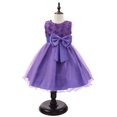 thumbnail image 5 of Birdeem Robe pour Enfants Filles Sans Manches Robe de Princesse Nœud Papillon Dentelle Fleurs Robe en Maille Robe Tuftée, 5 of 5
