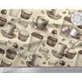 thumbnail image 3 of Soimoi Poly Georgette Fabric Burger,Cupcake & Cups Printed Fabric 1 Yard 52 Inch Wide, 3 of 3