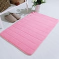 thumbnail image 2 of Bigersell Absorbent Bath Mat Memory Foam Bathroom Rugs 35 inch x 23 inch Non-Slip Bath Mats for Shower Bathroom Floor Carpet Rugs Quick Dry Machine Washable Bathmat Pink-A, 2 of 2