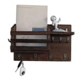 thumbnail image 5 of Wall Mount Key Holder with Hooks, Iron and Wood Key Organizer for Entryway, Space Saving Key Hanger for Wall, Multi Hook Key Rack for Keys and Cards, Compact Key Storage Solution for Foyer, 5 of 5