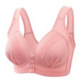 thumbnail image 1 of MIASHUI Bras for Women Lace Front Button Shaping Cup Shoulder Strap Large Size Underwire Bra, 1 of 2