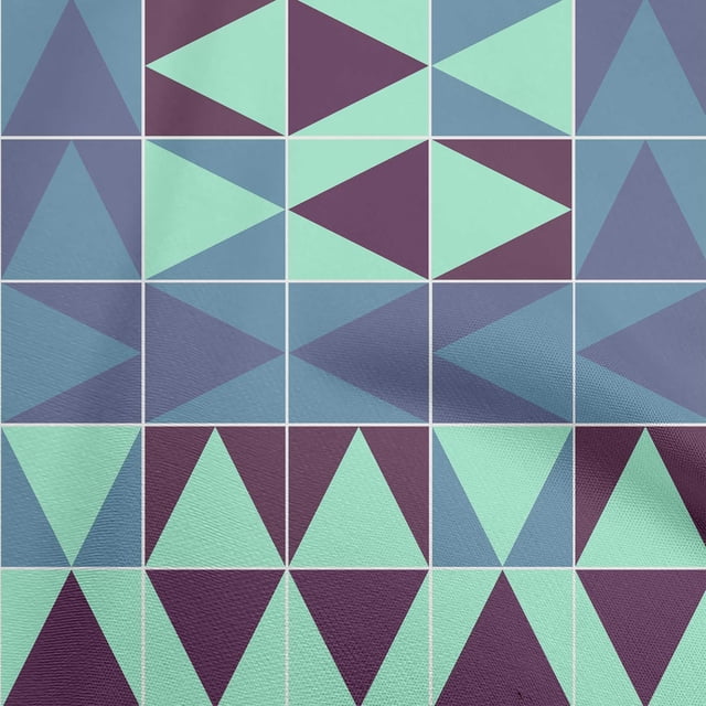 oneOone Velvet Turquoise Blue Fabric Geometric Sewing Craft Projects Fabric Prints By Yard 58 Inch Wide