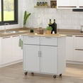 thumbnail image 2 of HOMCOM Rolling Kitchen Island with Storage Cabinet, Drawers, Towel Rack, 2 of 10