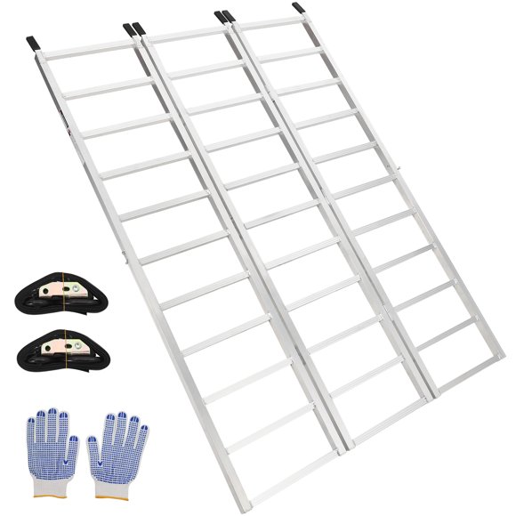 AKDSteel Rampe pour Motoneige en Aluminium à Trois Volets de 1 800 Lb, Grand Rampe de Chargement pour Guide de Ski pour VTT, UTV, Motocyclettes et Plus
