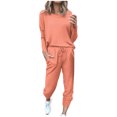 thumbnail image 1 of Yuyuzo Womens Casual Solid Color Set Sweatsuit Pullover Jogger Pants Two Piece Outfit Tracksuits, 1 of 6