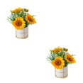 thumbnail image 2 of mmirethe Fake Peony Silk Hydrangea Flower Realistic Appearance Artificial Flowers With Vase Simulation Flower Set Low Maintenance sunflowers 2Set, 2 of 6