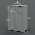 thumbnail image 3 of kleankin Armoire de Salle de Bain Autoportante avec 2 Tiroirs et Tablette Ajustable, 3 of 10