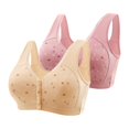 thumbnail image 1 of AherBiu 2pc Plus Size Bras for Seniors Women Front Closure Full Coverage Bralette Comfort High Support Everyday Bras, 1 of 6