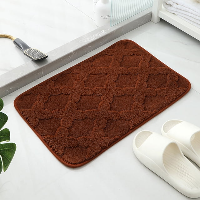 Thickened Absorbent Bathroom Rug - Non-Slip Toilet & Shower Mat for Wet Areas, Soft Plush Floor Carpet