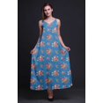 thumbnail image 3 of Bimba Robe Maxi à Bretelles Spaghetti Sans Manches pour Femmes en Rayonne à Imprimé Floral, Coupe Évasée - Grand, 3 of 5