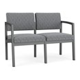 thumbnail image 1 of Lenox Steel Reception Waiting Room Healthcare Loveseat / Charcoal Steel / Gray, 1 of 5