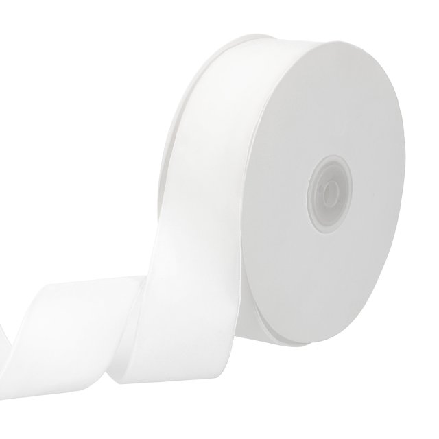Unique Bargains 1-1/2' 10 Yard Velvet Ribbon Polyester Single Face Spool Gift Wrap Craft Decoration, White