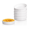 thumbnail image 1 of 5 Oz Creme Brulee Ramekins, Round Fluted Quiche Dishes Tart Pan, Oven Safe Ramekins for Baking, Souffle, Ramekins 6 Pack, 1 of 6