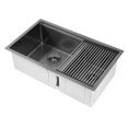 thumbnail image 1 of Ancona 32” 60/40 Double Bowl Undermount Kitchen Sink with Grid and Roll-Up Mat, 1 of 9