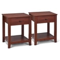 thumbnail image 1 of Costway Ensemble de 2 Tables de Nuit Tables d'Extrémité et d'Appoint Table de Chevet pour Sofa Table d'Accent avec Tiroir et Tablette, 1 of 10